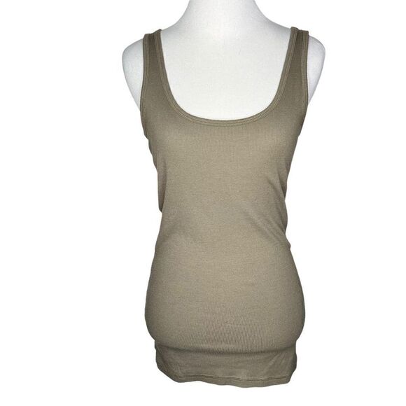Hinge Ribbed Tank Top A Nordstrom Brand Green Medium - Picture 1 of 7